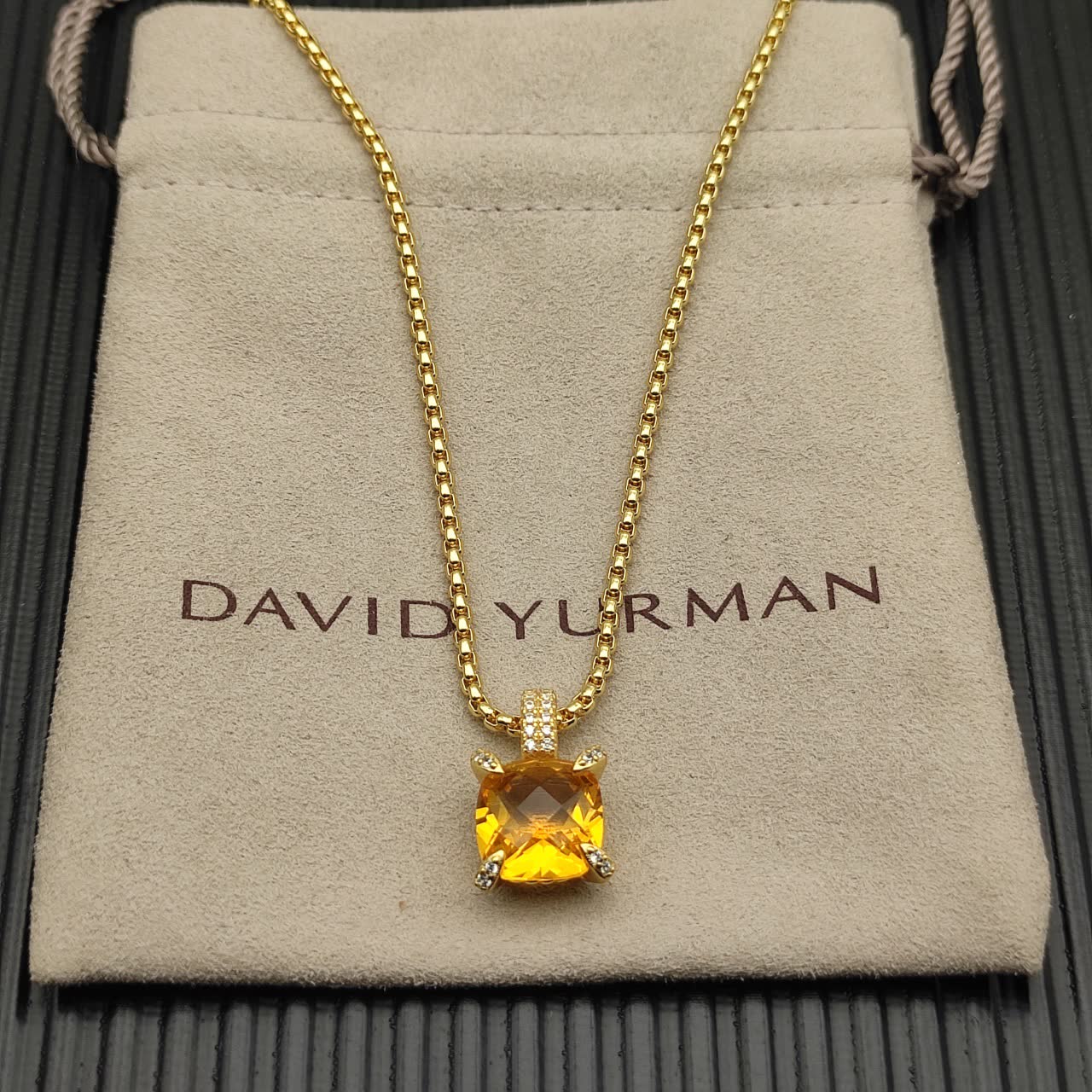 David Yurman Cable Collectibles™ Citrine and Diamond Albion Necklace